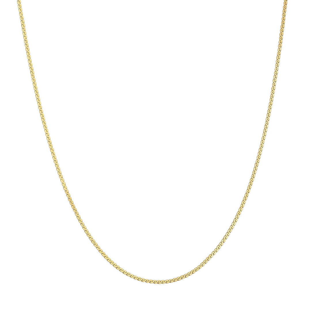 Gold Flat S Link Chain Necklace