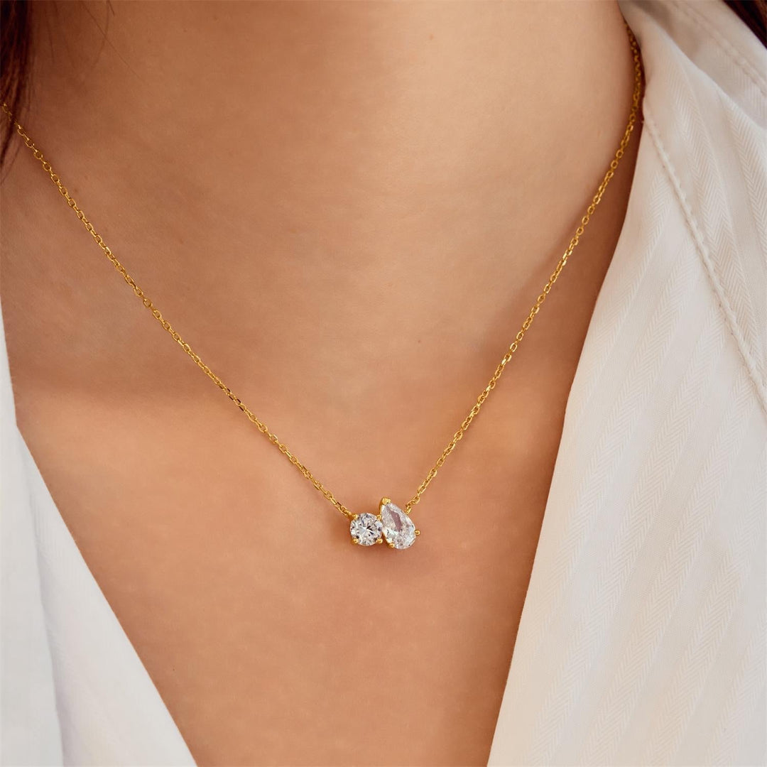 Gold Toi & Moi Necklace | The Jewellery Boutique Australia