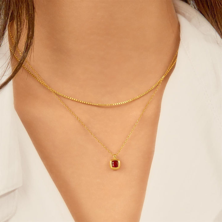 Gold Crimson Solitaire Necklace | The Jewellery Boutique Australia