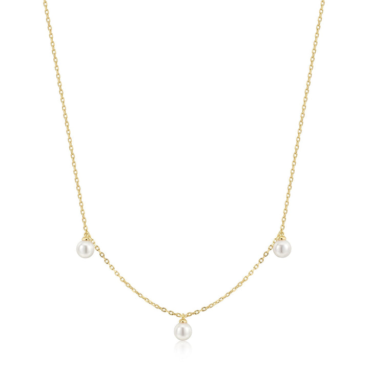 14kt Gold Plated Triple Shell Pearl Station Necklace | The Jewellery Boutique Australia