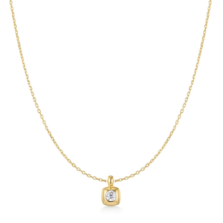 Ania Haie Gold Modern Bezel-Set Solitaire Necklace