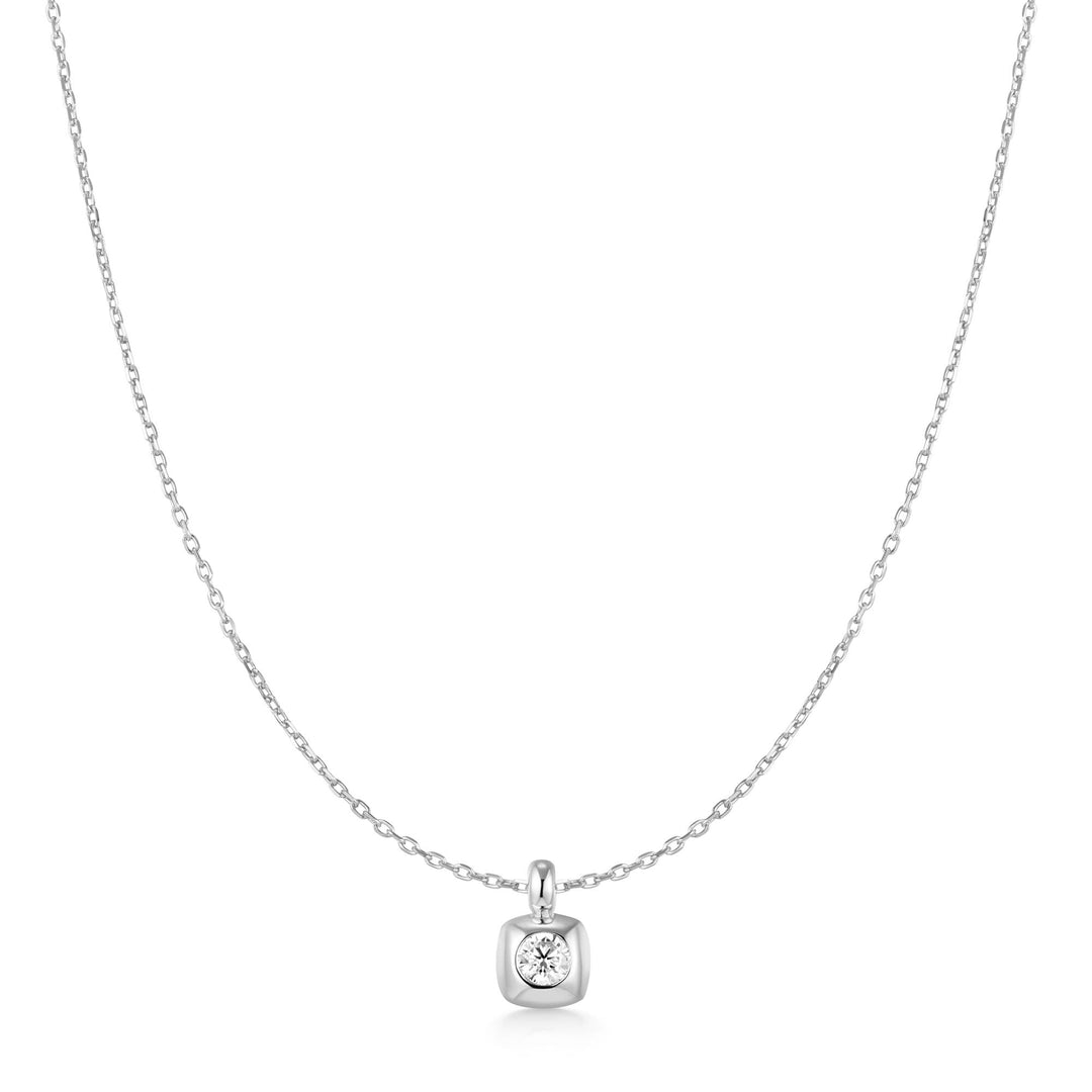 Ania Haie Silver Modern Bezel-Set Solitaire Necklace