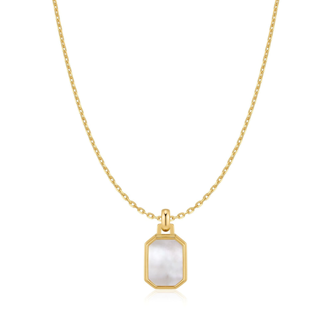 Ania Haie Gold Square Mother-of-Pearl Necklace