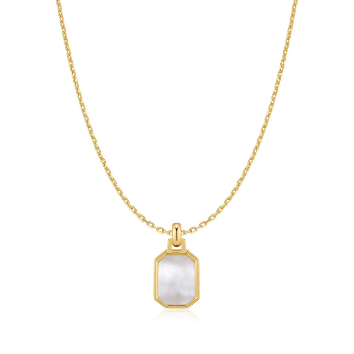 Ania Haie Gold Square Mother-of-Pearl Necklace