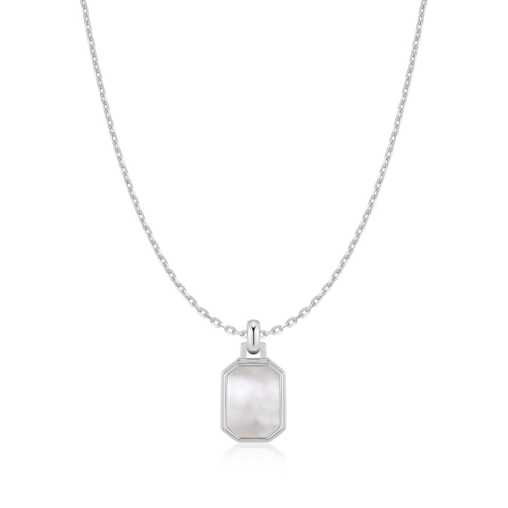 Ania Haie Silver Square Mother-of-Pearl Necklace
