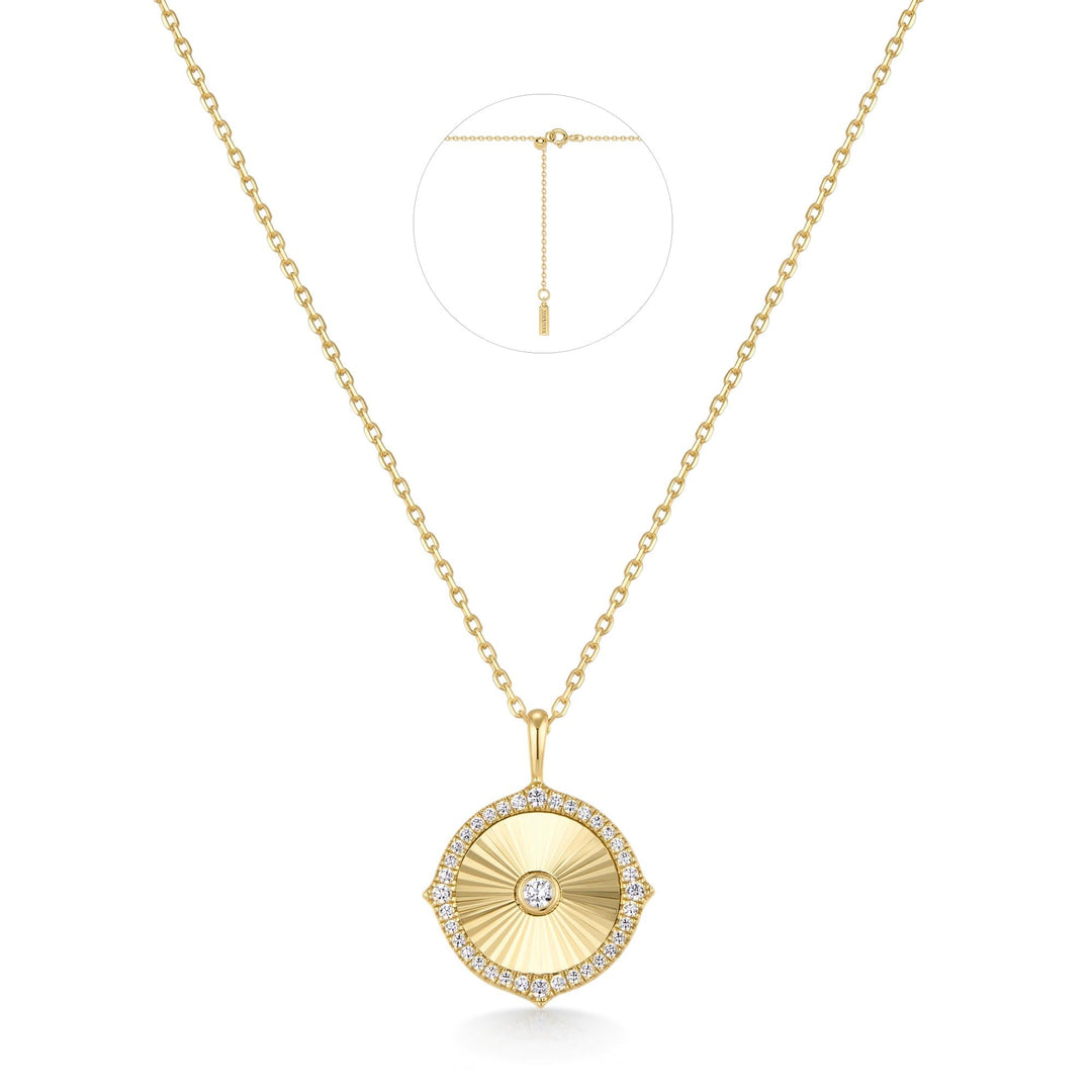 Ania Haie Gold Diamond-Cut Sunny Disc Necklace