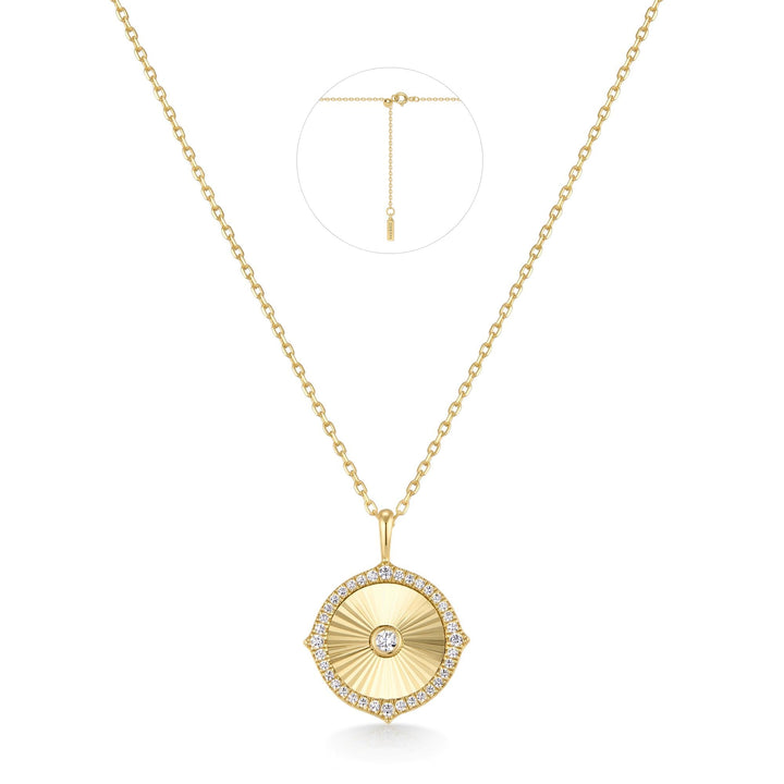 Ania Haie Gold Diamond-Cut Sunny Disc Necklace