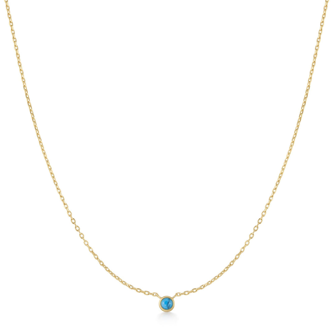 Ania Haie Gold Bezel-Set Lab-Created Turquoise Solitaire Necklace