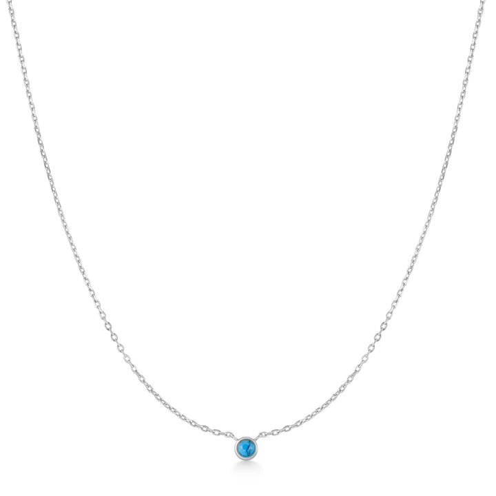 Ania Haie Silver Bezel-Set Lab-Created Turquoise Solitaire Necklace
