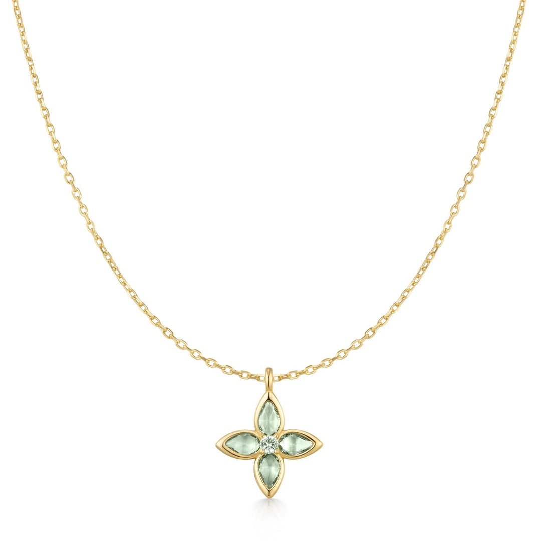 Ania Haie Gold Mint Green Lucky Clover Necklace