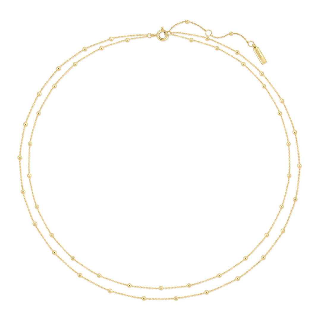 Ania Haie Gold Double Chain Bead Station Necklace