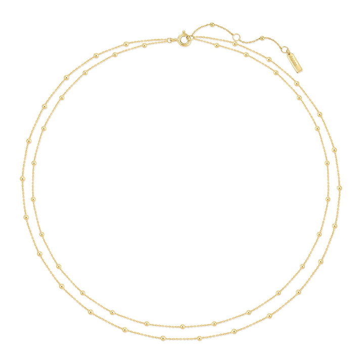 Ania Haie Gold Double Chain Bead Station Necklace