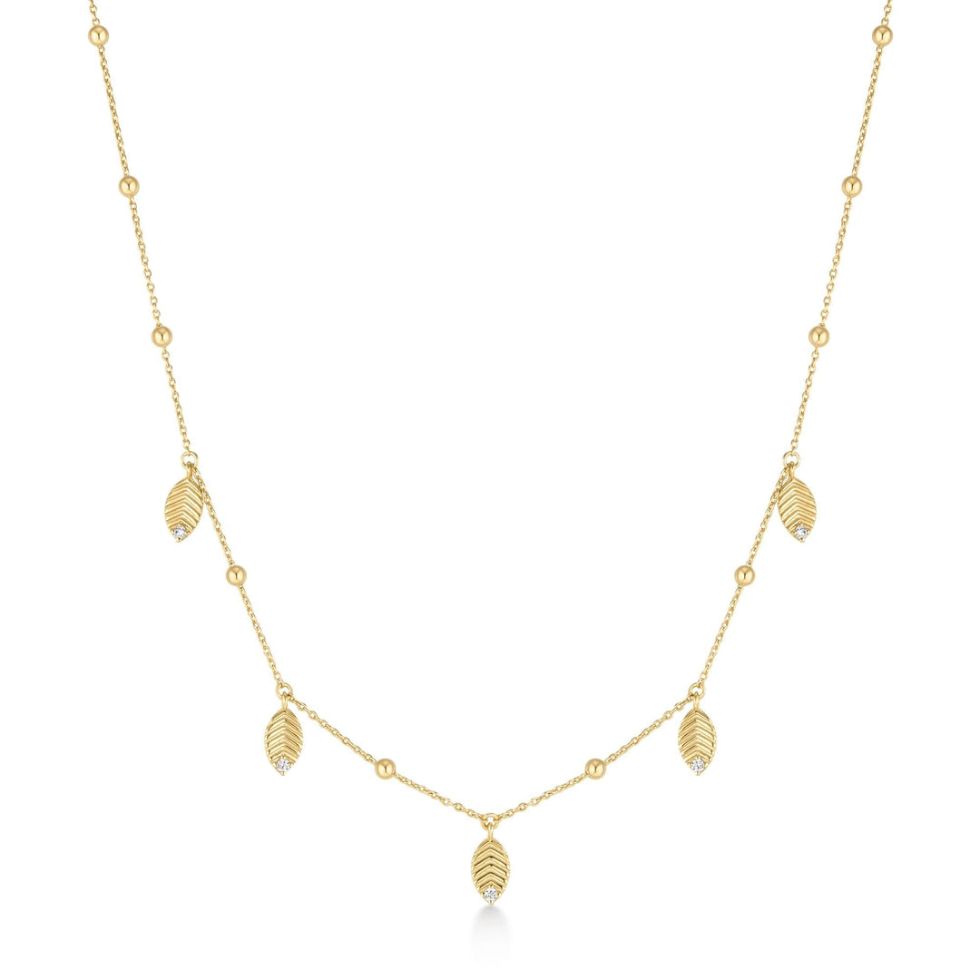 Ania Haie Gold Leaf Station Necklace