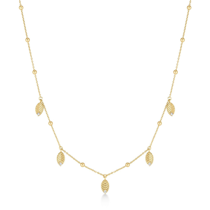 Ania Haie Gold Leaf Station Necklace