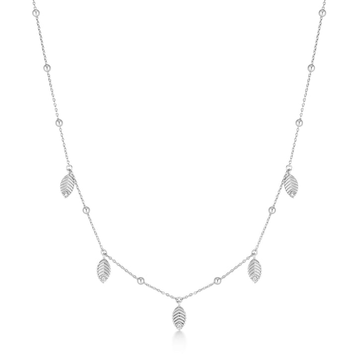 Ania Haie Silver Leaf Station Necklace
