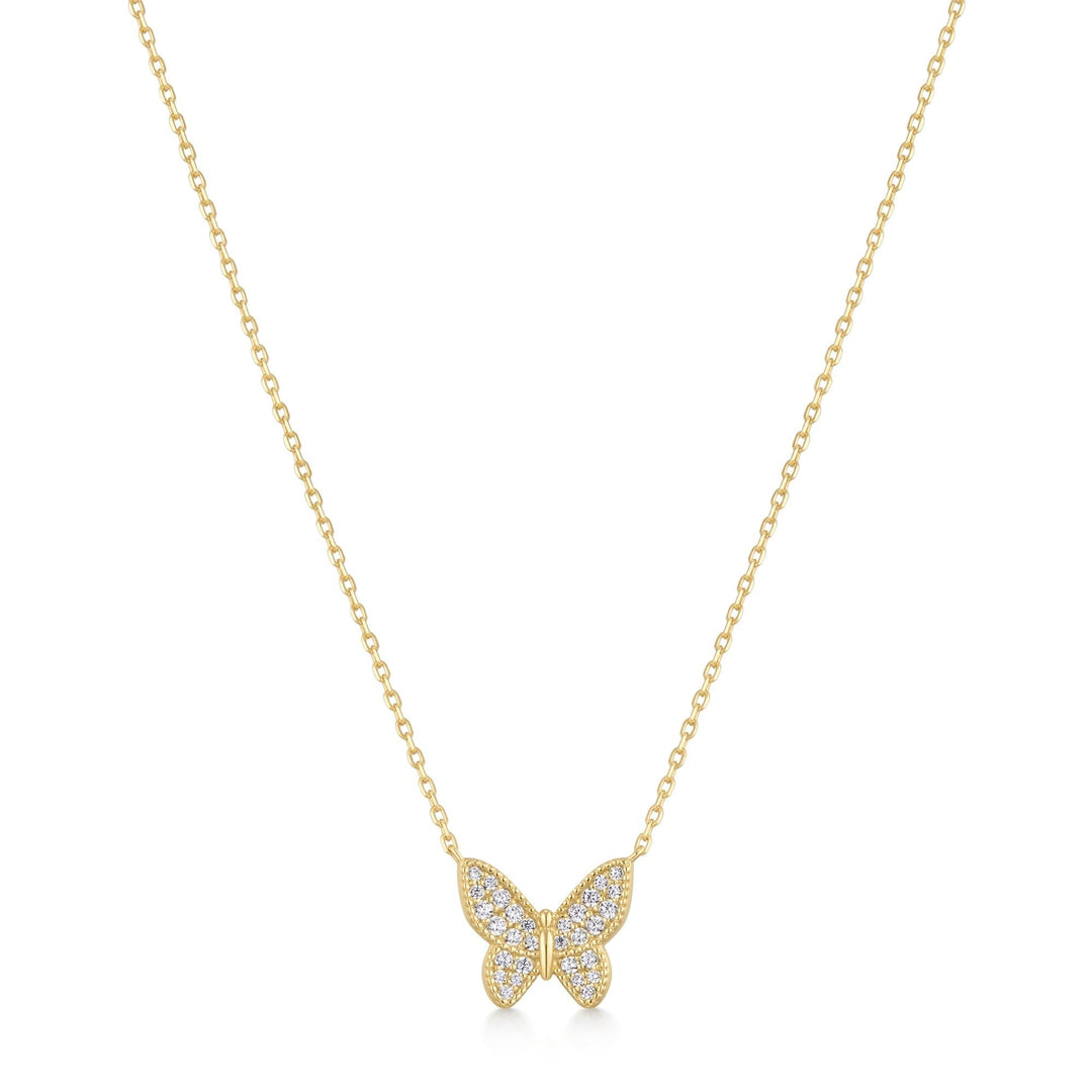 Ania Haie Gold Butterfly Pave Necklace