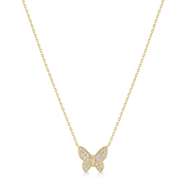 Ania Haie Gold Butterfly Pave Necklace