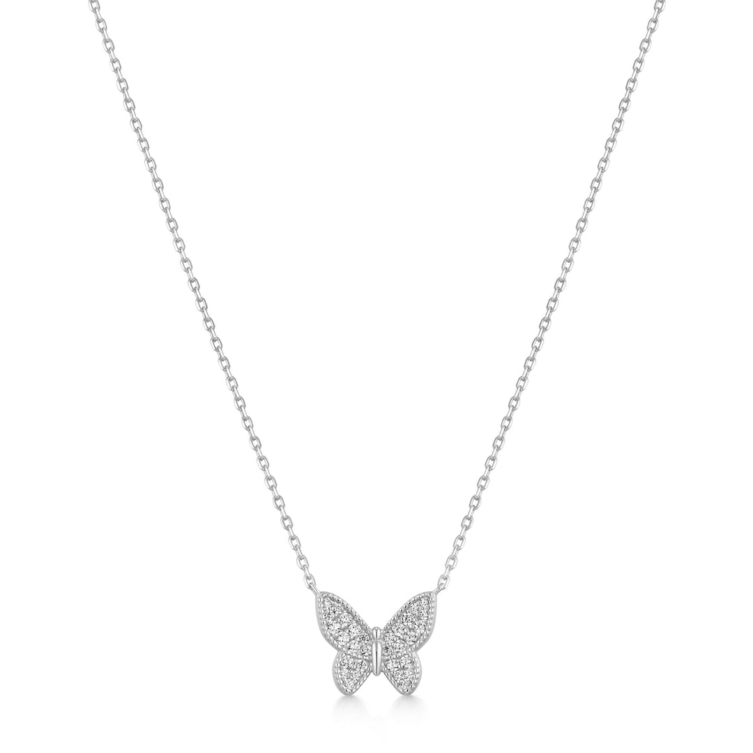 Ania Haie Silver Butterfly Pave Necklace