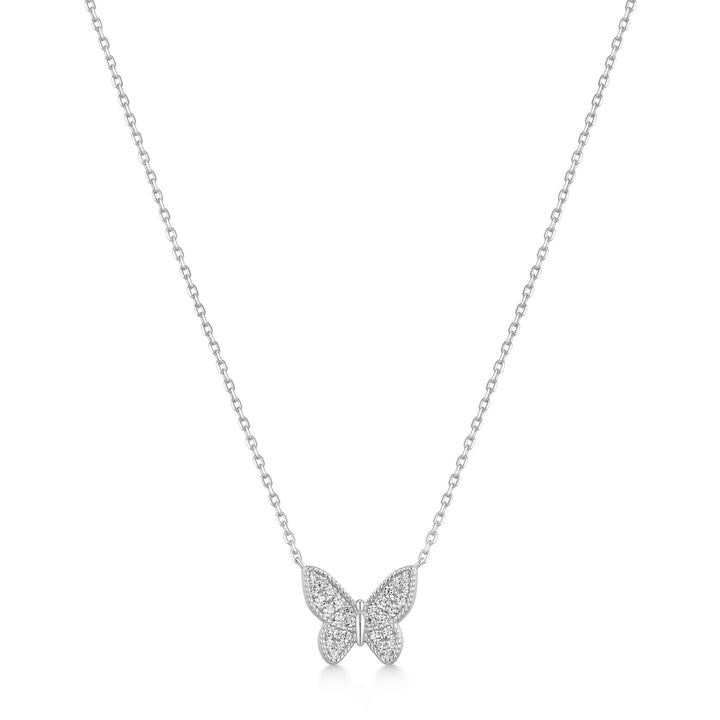 Ania Haie Silver Butterfly Pave Necklace