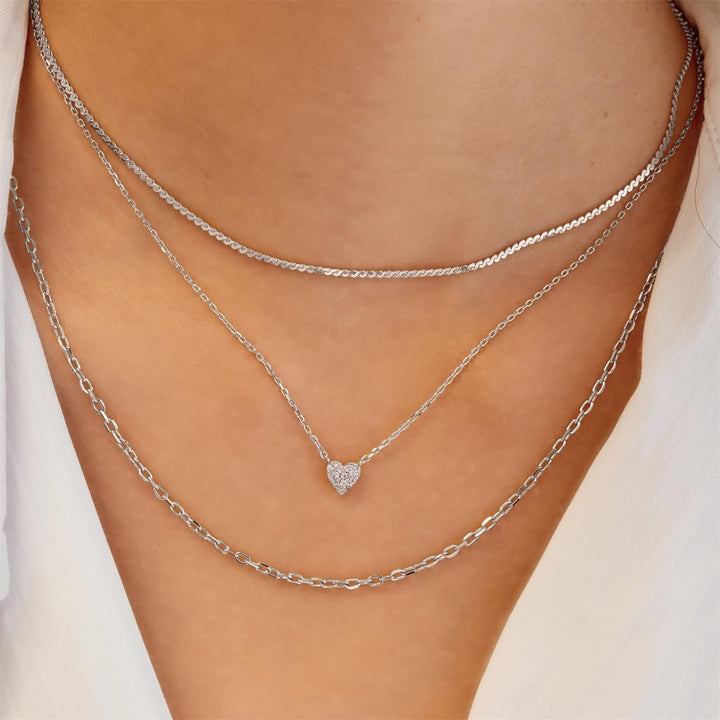 Ania Haie Silver Pave Heart Necklace | The Jewellery Boutique Australia
