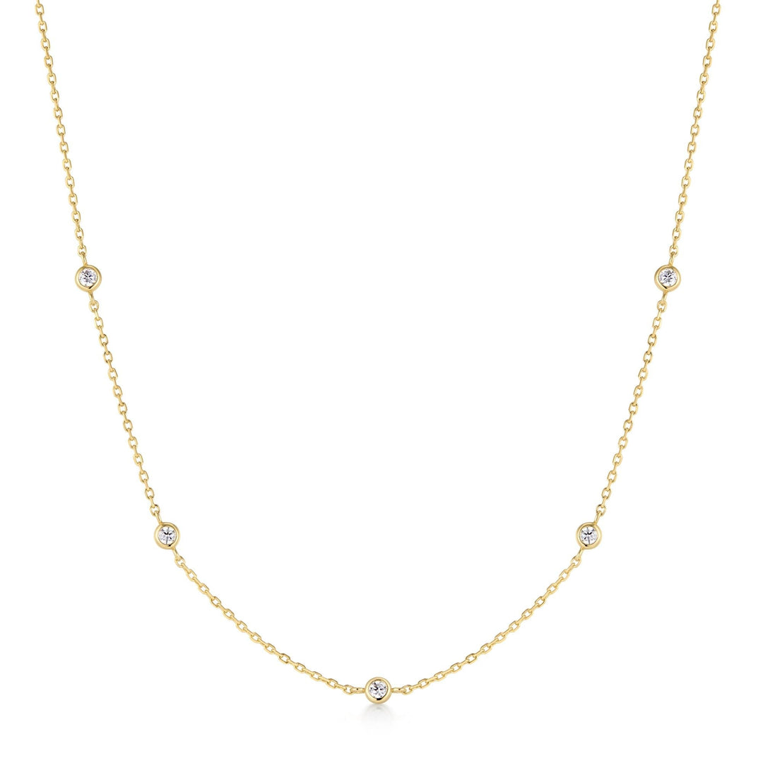 Ania Haie Gold Classic Bezel-Set Station Necklace | The Jewellery Boutique Australia