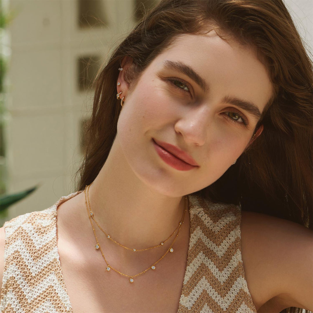 Ania Haie Gold Classic Bezel-Set Station Necklace | The Jewellery Boutique Australia