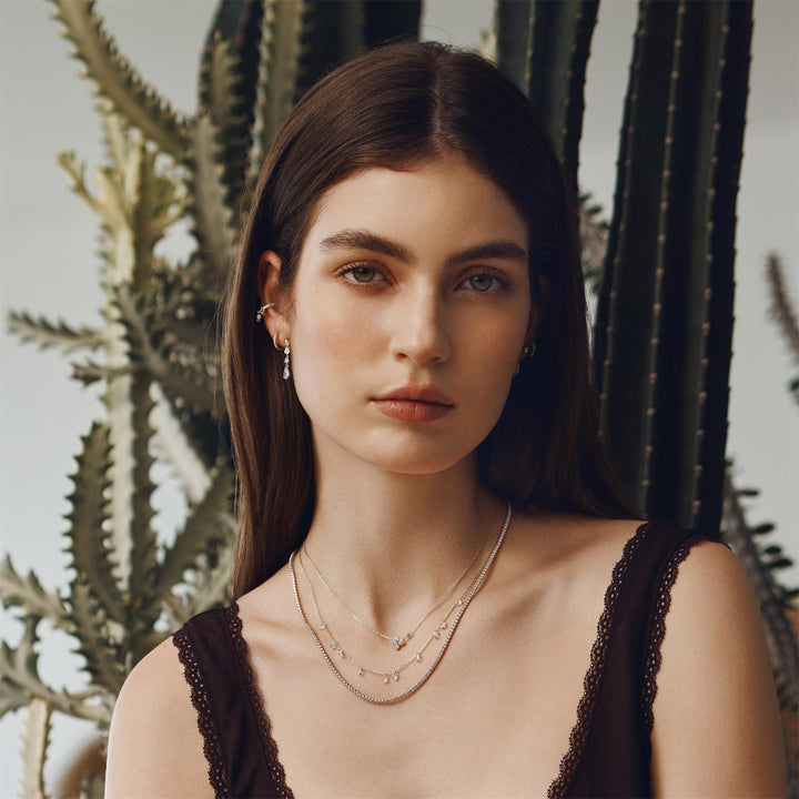 Ania Haie Silver Droplet Station Necklace | The Jewellery Boutique Australia