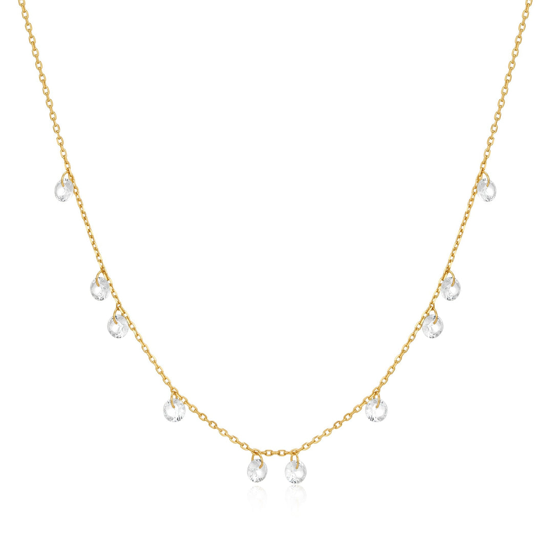 Ania Haie Gold Droplet Station Necklace | The Jewellery Boutique Australia
