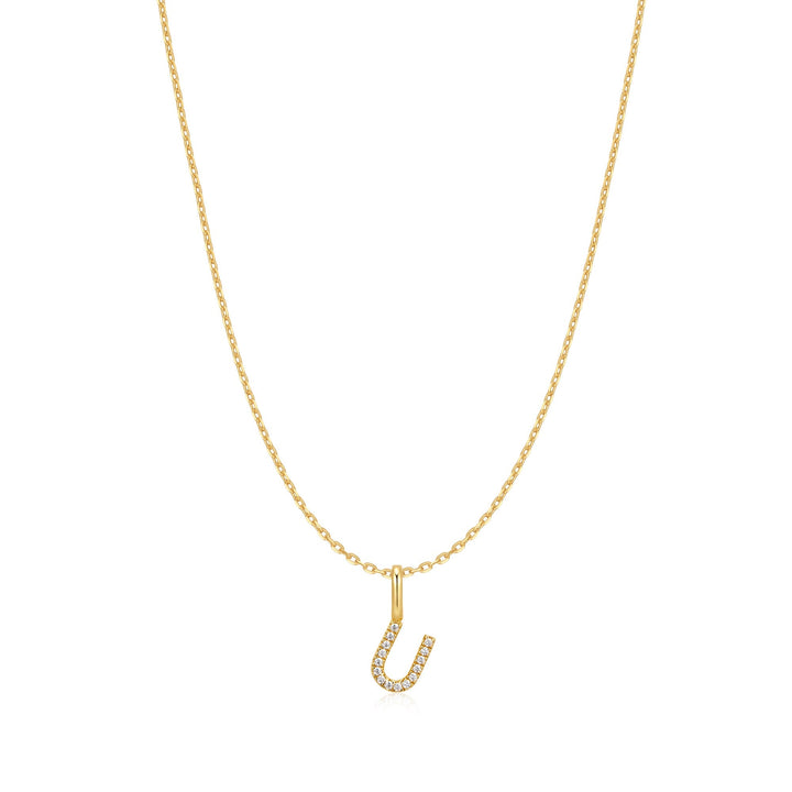 Ania Haie Gold Letter U Initial Necklace | The Jewellery Boutique Australia