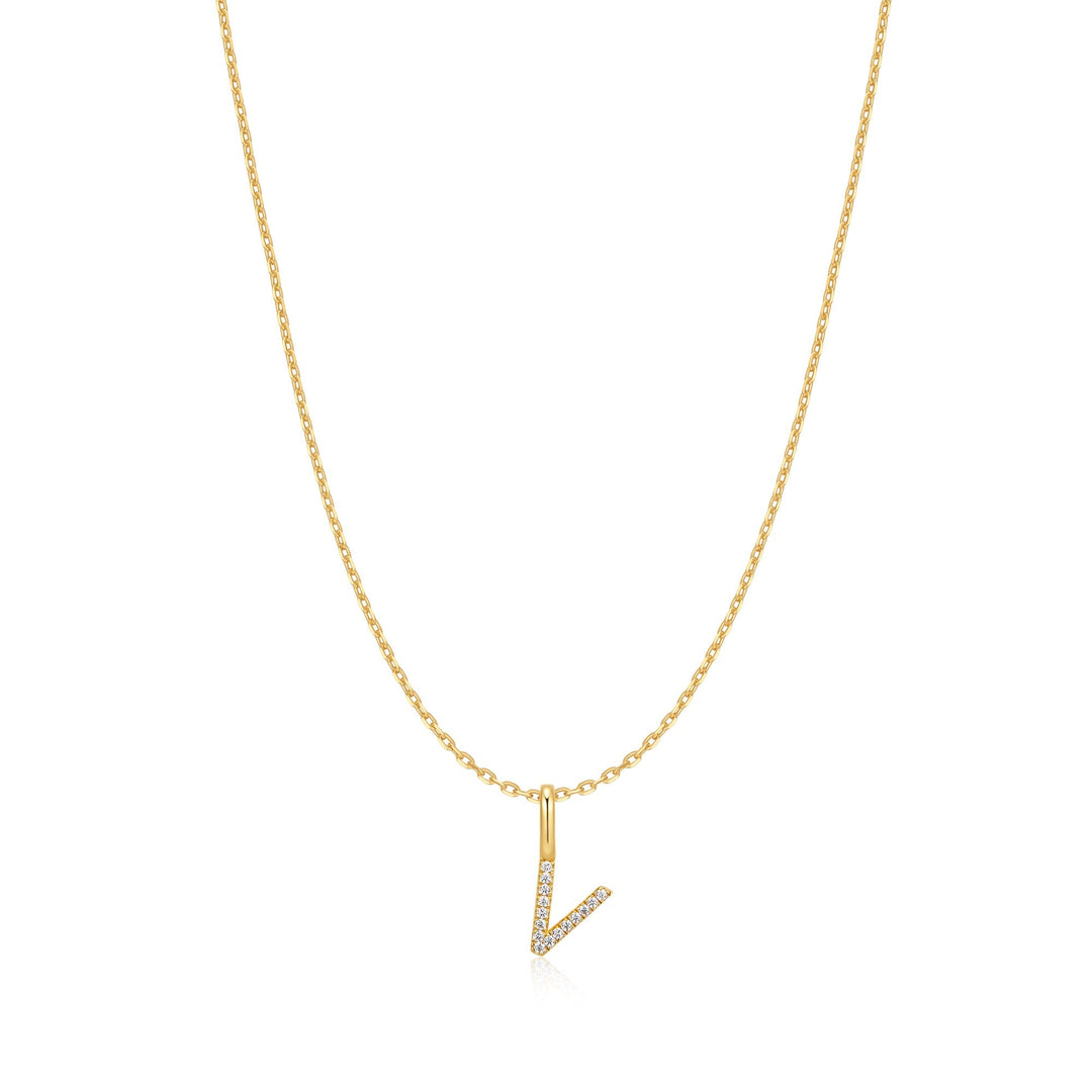Ania Haie Gold Letter V Initial Necklace | The Jewellery Boutique Australia