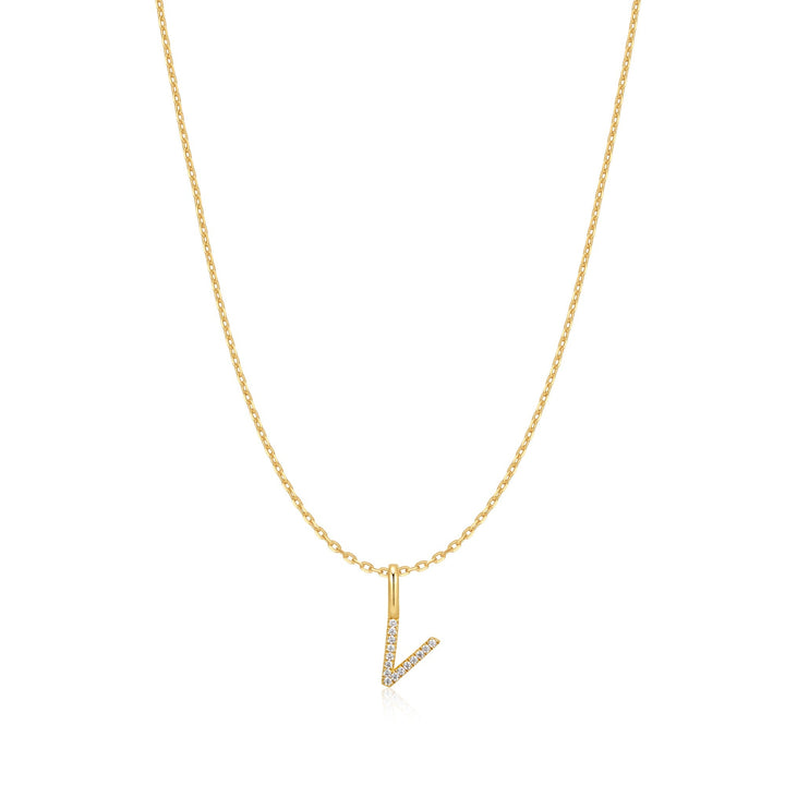 Ania Haie Gold Letter V Initial Necklace | The Jewellery Boutique Australia
