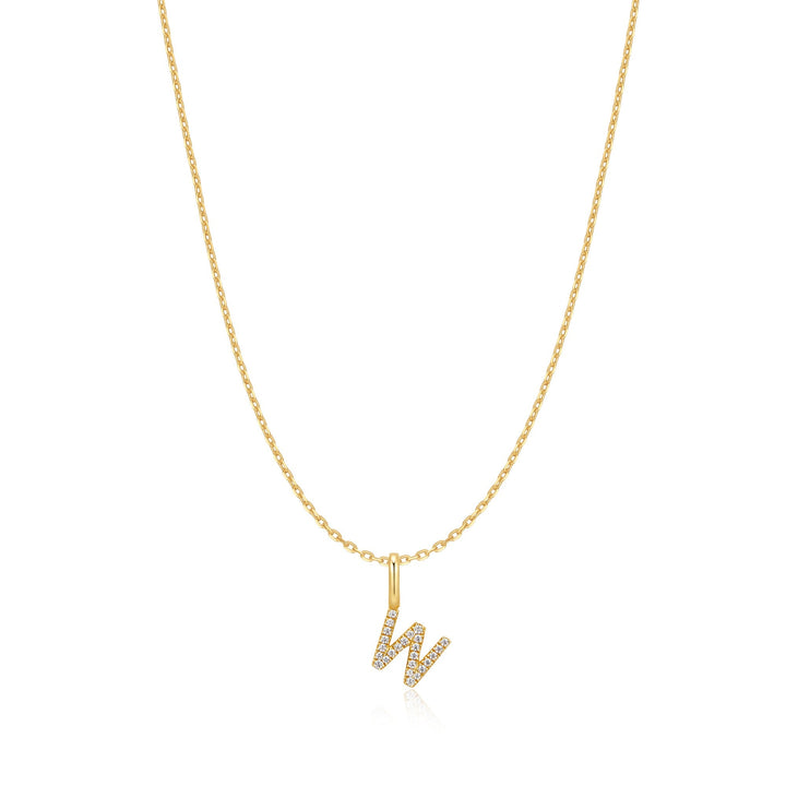 Ania Haie Gold Letter W Initial Necklace | The Jewellery Boutique Australia