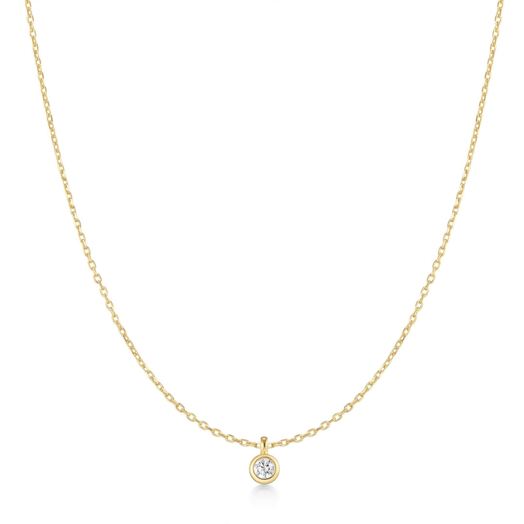 Ania Haie Gold Classic Bezel-Set Solitaire Necklace