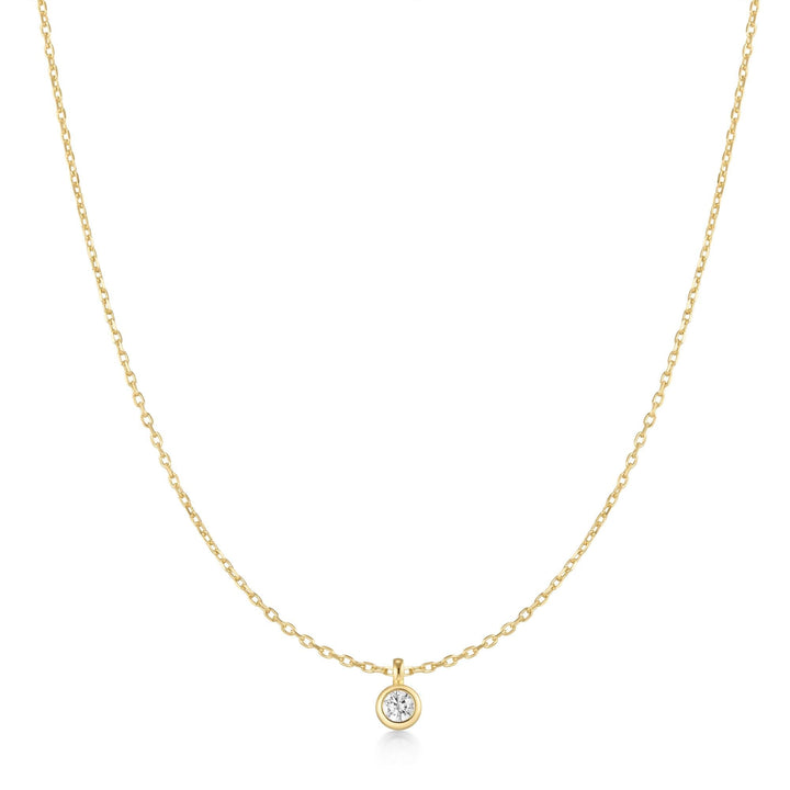 Ania Haie Gold Classic Bezel-Set Solitaire Necklace