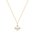 Ania Haie Gold Shell Pearl Halo Evil-Eye Necklace