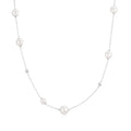 Ania Haie Silver Asymmetric Shell Pearl Station Necklace