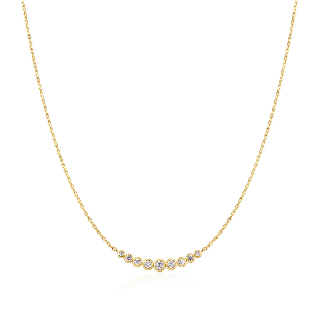 Ania Haie Gold Graduated Bezel-Set Necklace