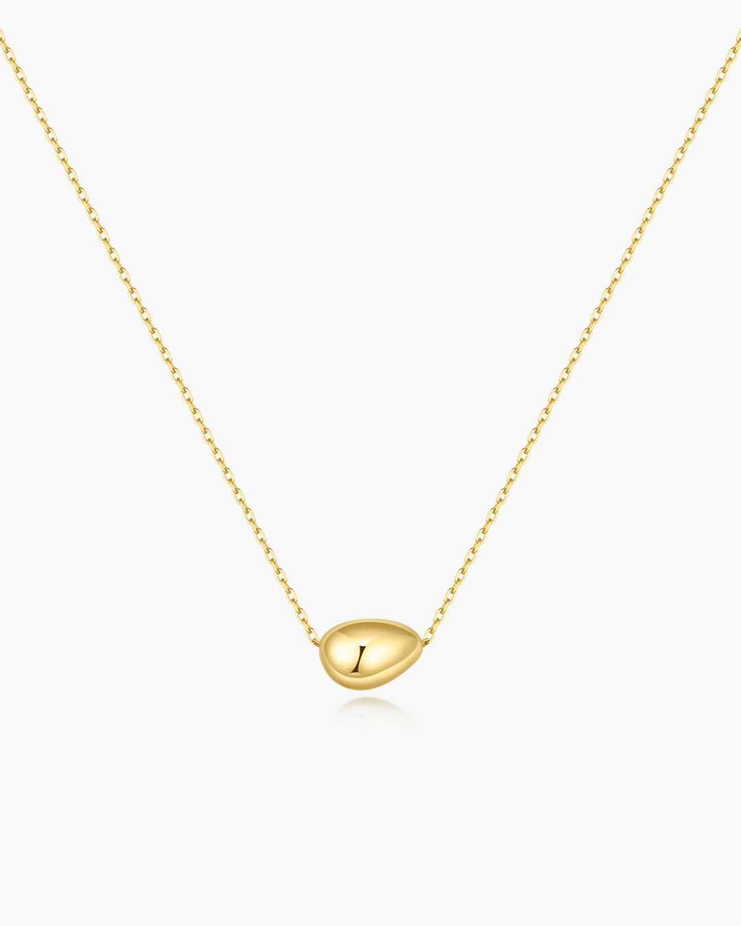 Gold Organic Dome Pebble Necklace
