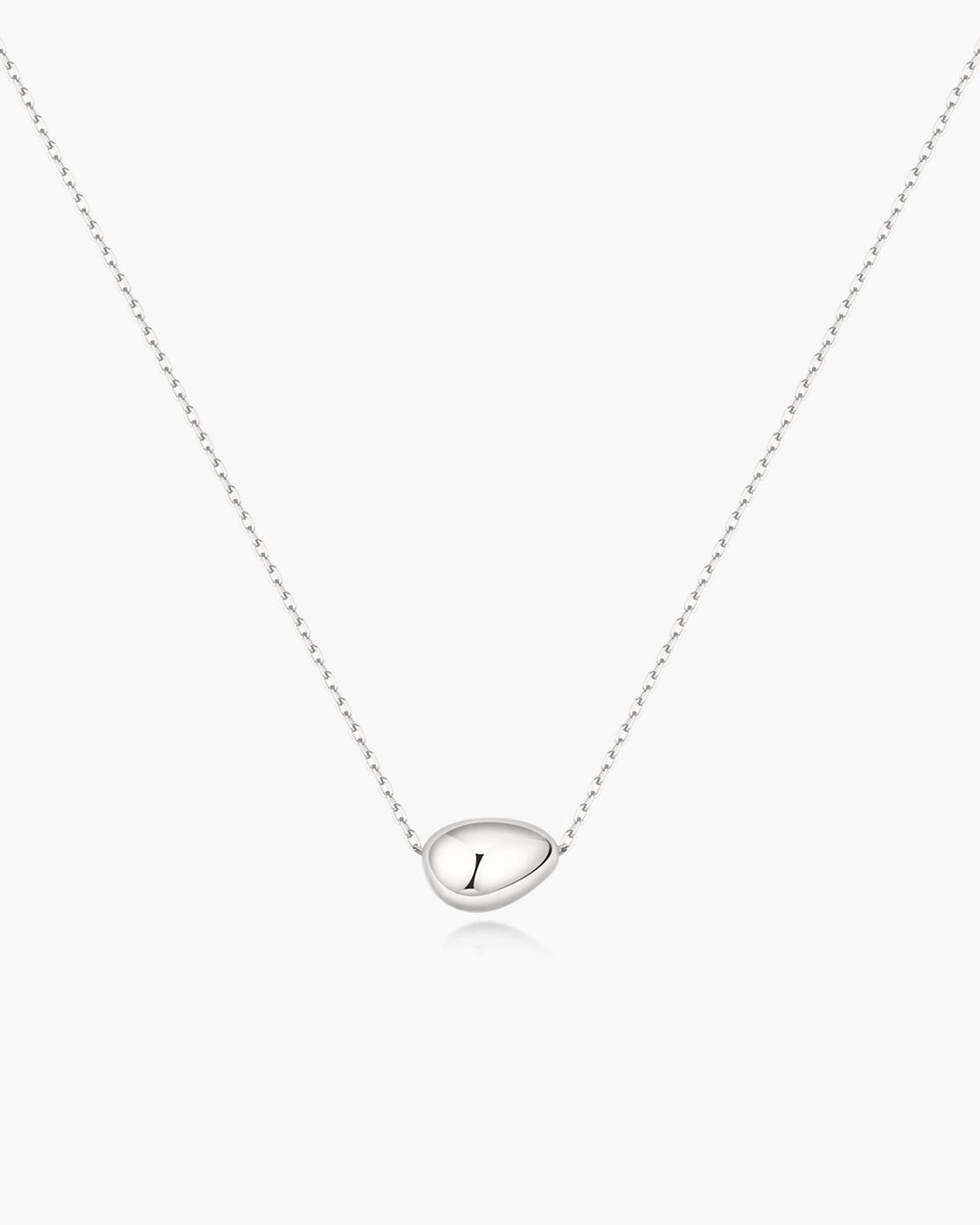 Silver Organic Dome Pebble Necklace