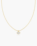 Gold Bezel Organic Pebble Necklace
