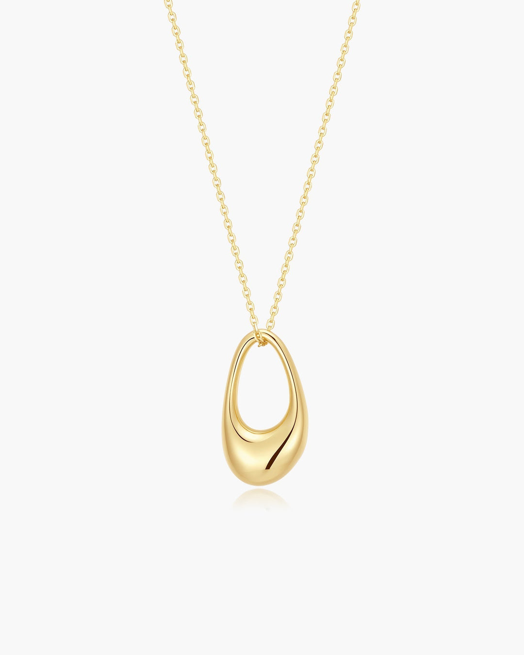 Gold Hollow Organic Pebble Necklace