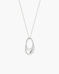 Silver Hollow Organic Pebble Necklace