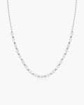 Silver Half-Bezel Oval Half-Tennis Necklace
