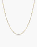 Gold Half-Bezel Round Tennis Necklace