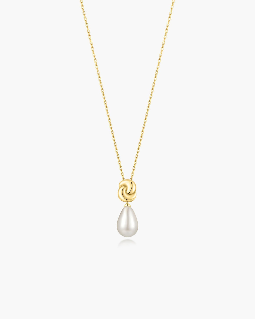 Gold Twist & Shell Pearl Necklace