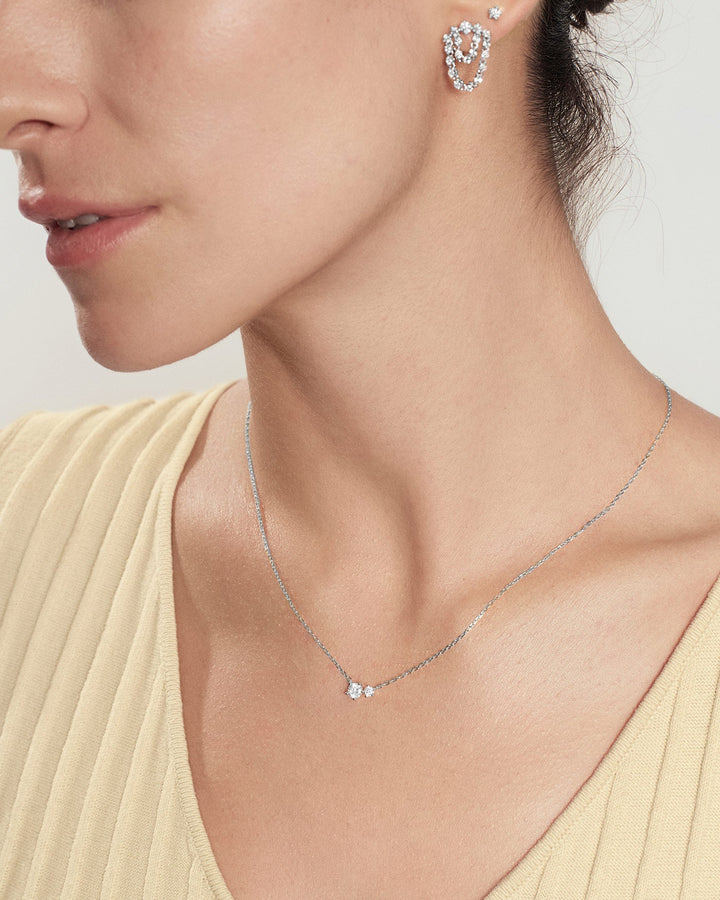Ania Haie Silver Prong Set Duo Necklace N079-01H