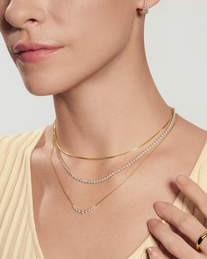 Ania Haie Gold Graduated Pave Arc Necklace N079-02G