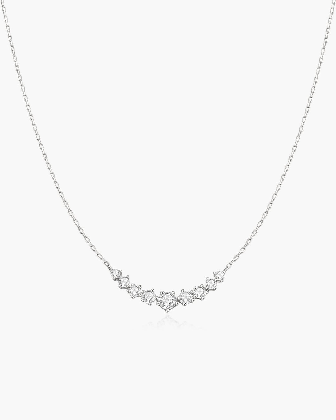 Ania Haie Silver Graduated Pave Arc Necklace N079-02H