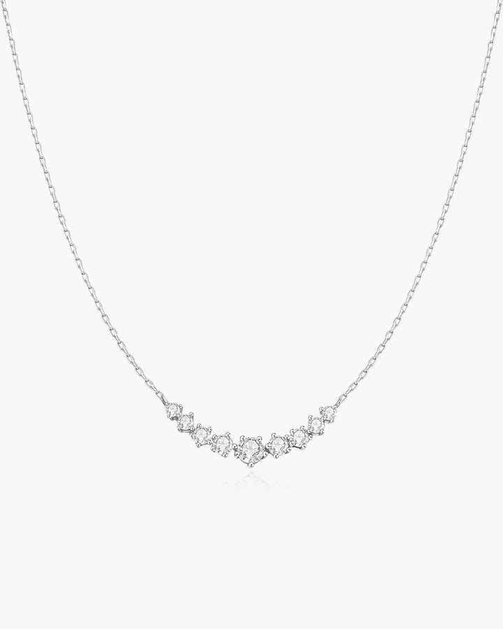 Ania Haie Silver Graduated Pave Arc Necklace N079-02H