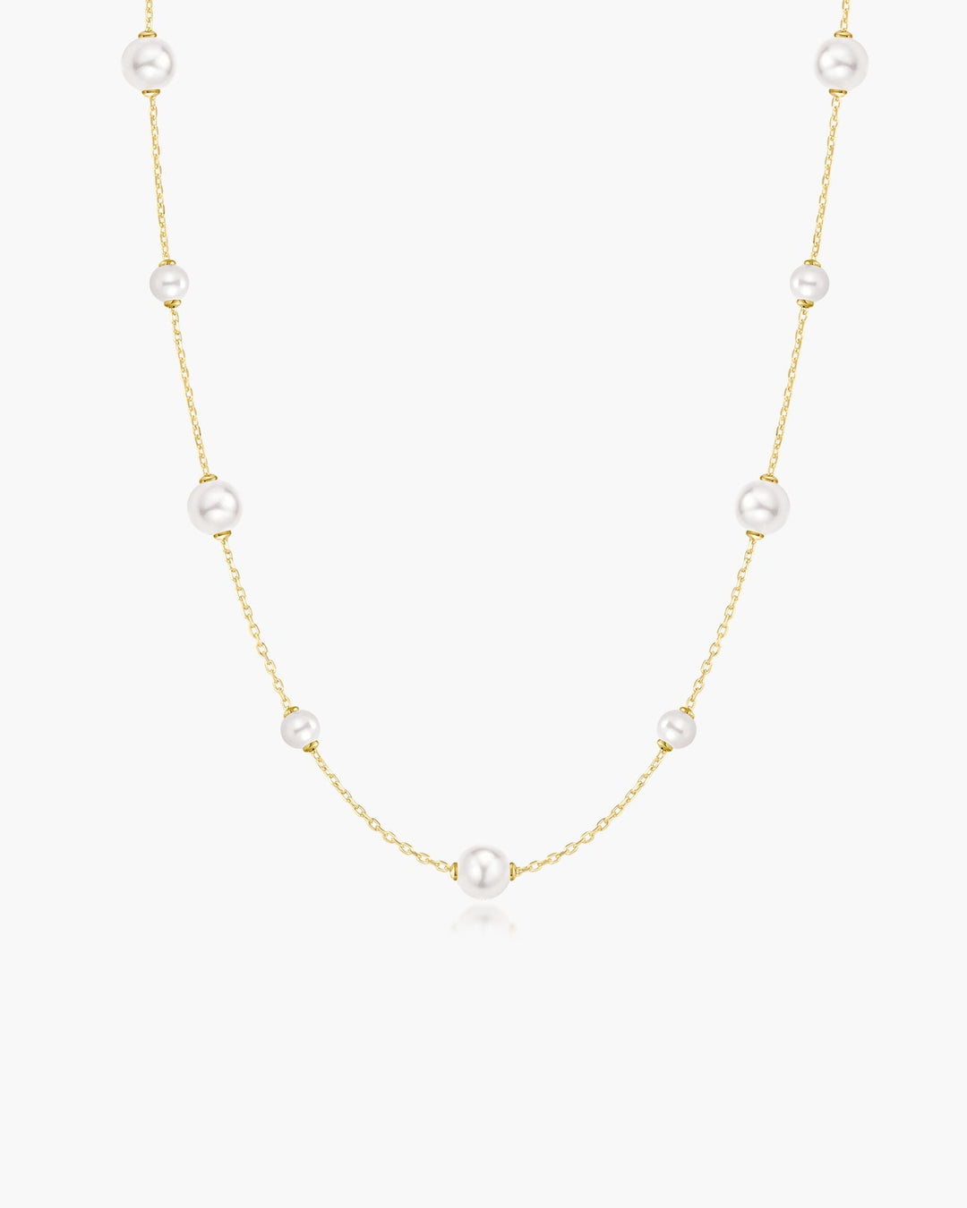 Ania Haie Gold Alternating Shell Pearl Station Necklace N079-03G